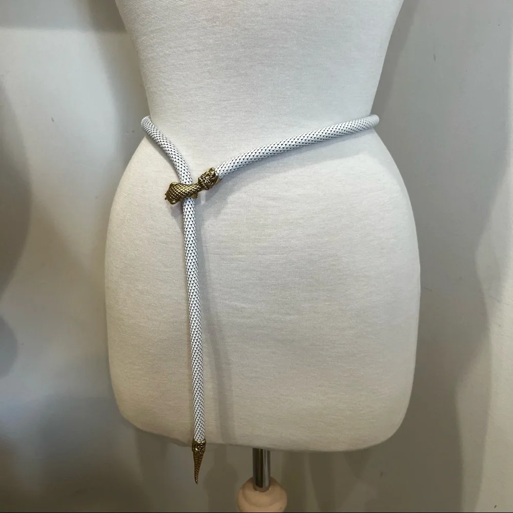 White Bronze Snake Mesh Necklace or Belt - Picture 3 of 5